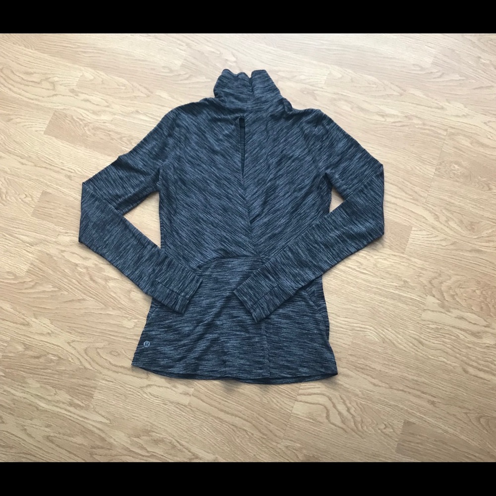 Heather Grey Open-back Turtleneck Lululemon Top
